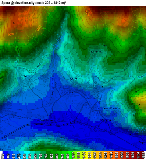 Spera elevation map