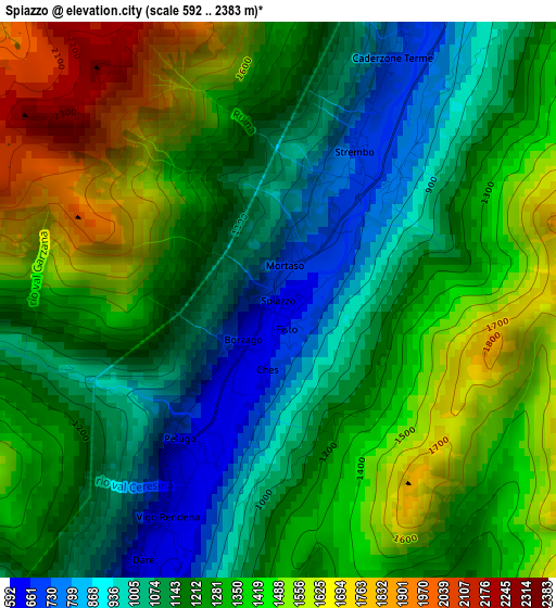 Spiazzo elevation map