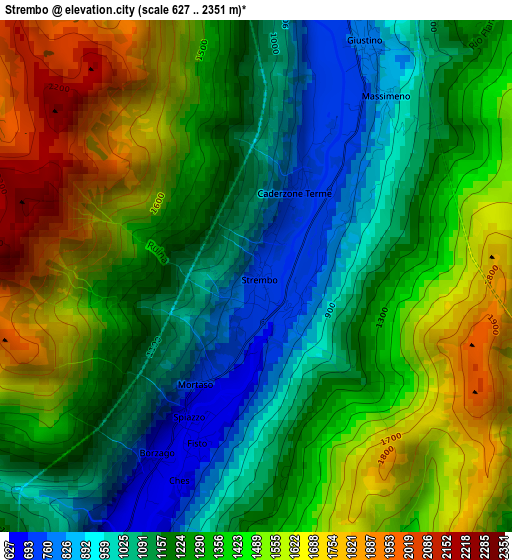 Strembo elevation map