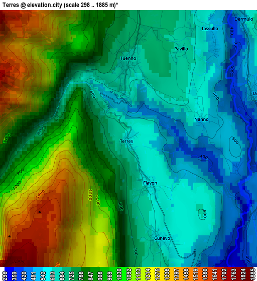 Terres elevation map