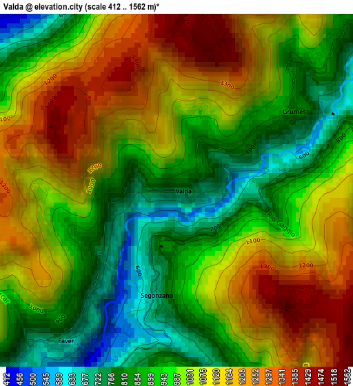 Valda elevation map