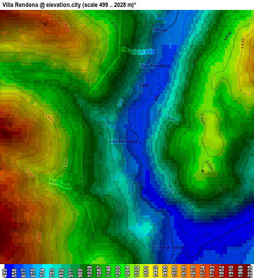 Villa Rendena elevation map