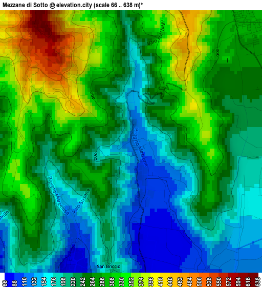 Mezzane di Sotto elevation map