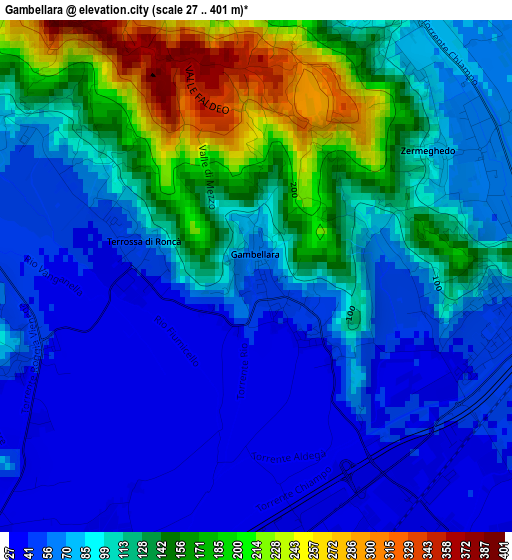 Gambellara elevation map