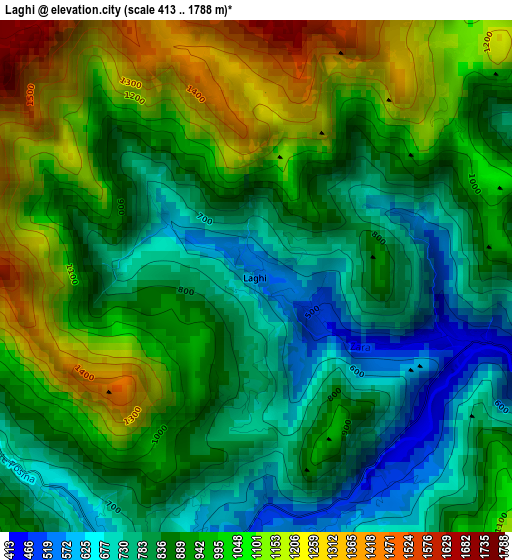 Laghi elevation map