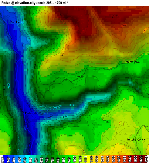 Rotzo elevation map