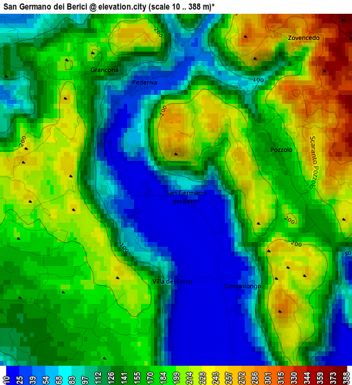 San Germano dei Berici elevation map