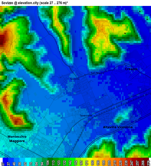 Sovizzo elevation map