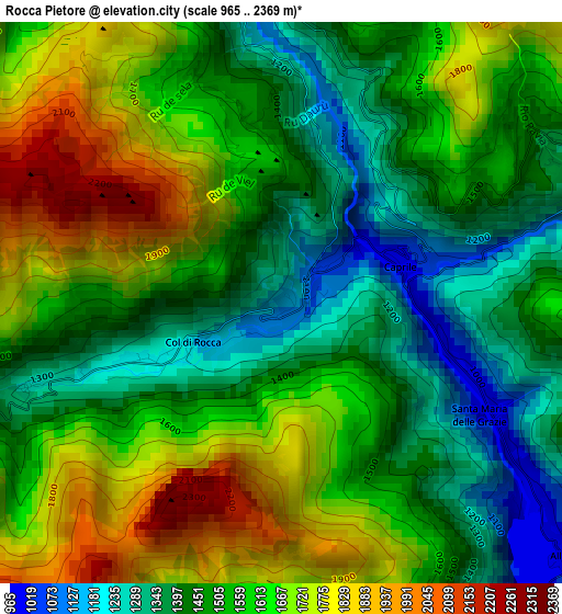 Rocca Pietore elevation map