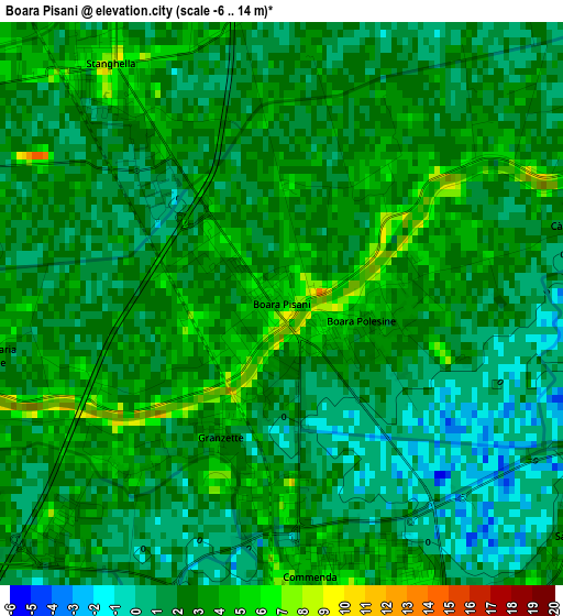 Boara Pisani elevation map