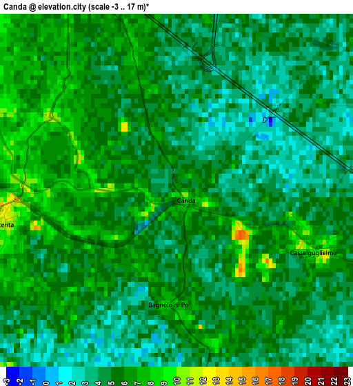 Canda elevation map