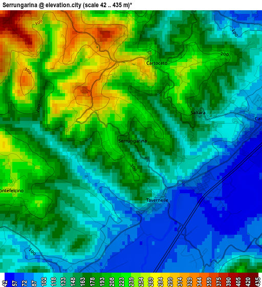 Serrungarina elevation map