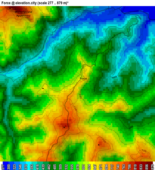 Force elevation map