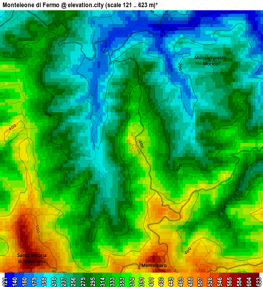 Monteleone di Fermo elevation map