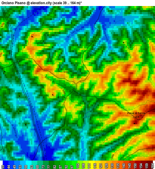 Orciano Pisano elevation map