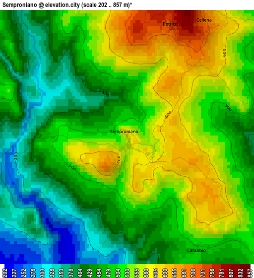 Semproniano elevation map