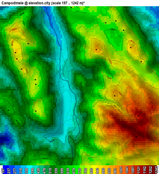 Campodimele elevation map