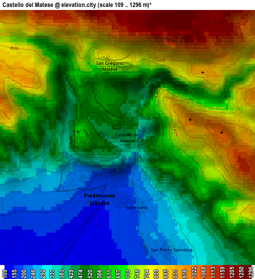 Castello del Matese elevation map