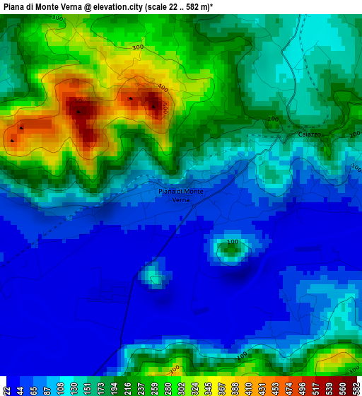 Piana di Monte Verna elevation map