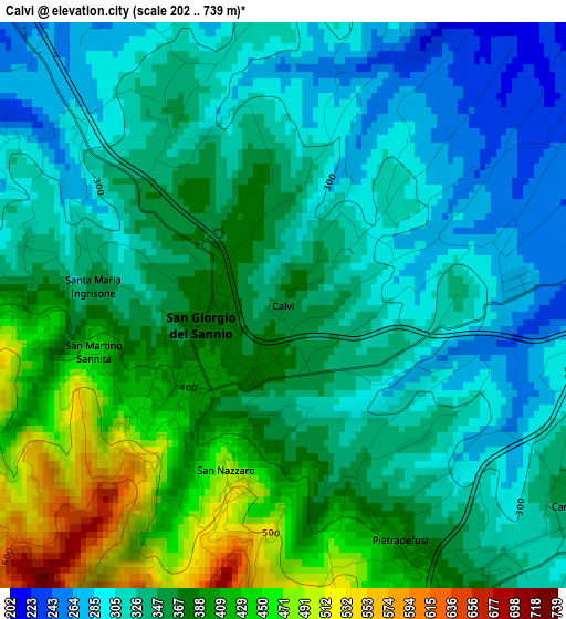 Calvi elevation map