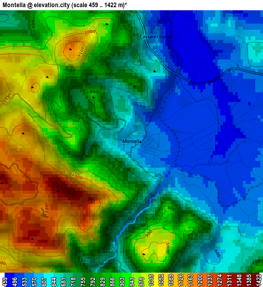 Montella elevation map