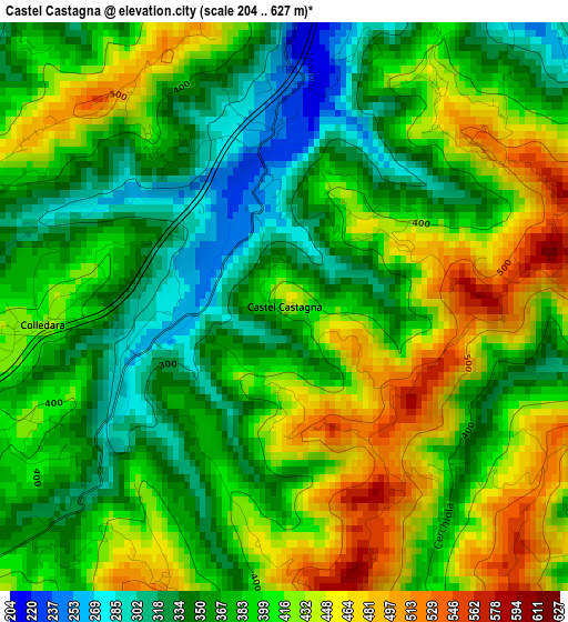 Castel Castagna elevation map