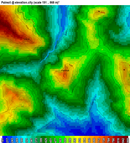 Palmoli elevation map