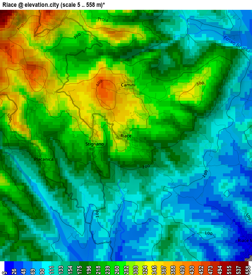 Riace elevation map