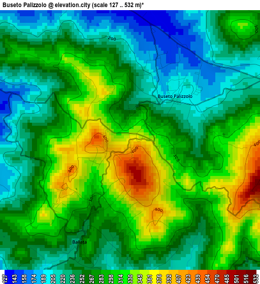 Buseto Palizzolo elevation map