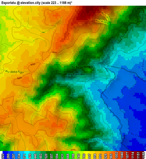 Esporlatu elevation map