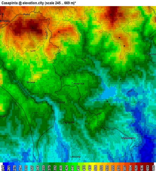 Casapinta elevation map