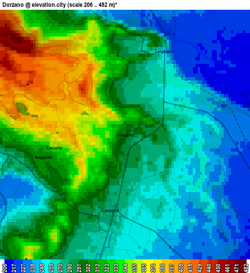 Dorzano elevation map