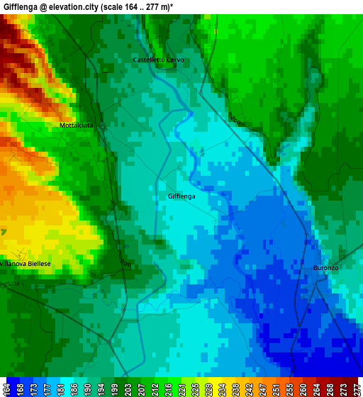 Gifflenga elevation map