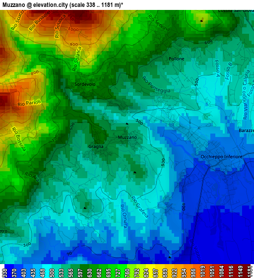 Muzzano elevation map