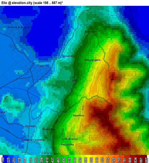 Ello elevation map