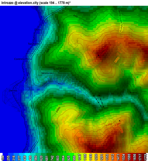 Introzzo elevation map