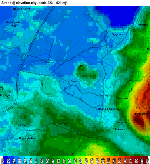 Sirone elevation map