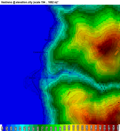 Vestreno elevation map