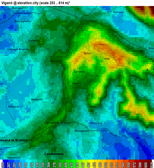 Viganò elevation map