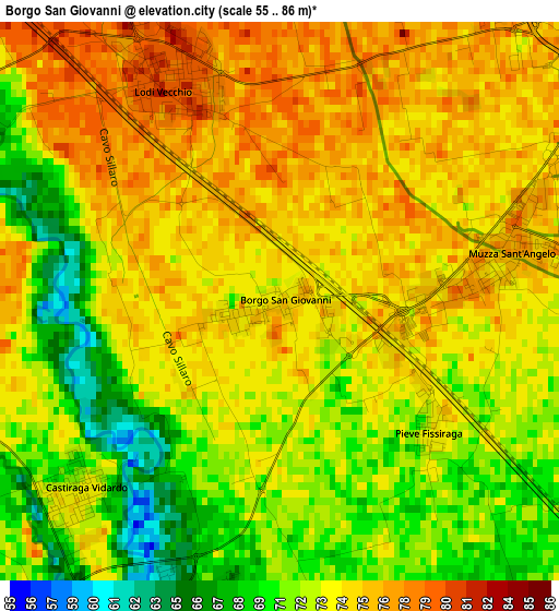 Borgo San Giovanni elevation map