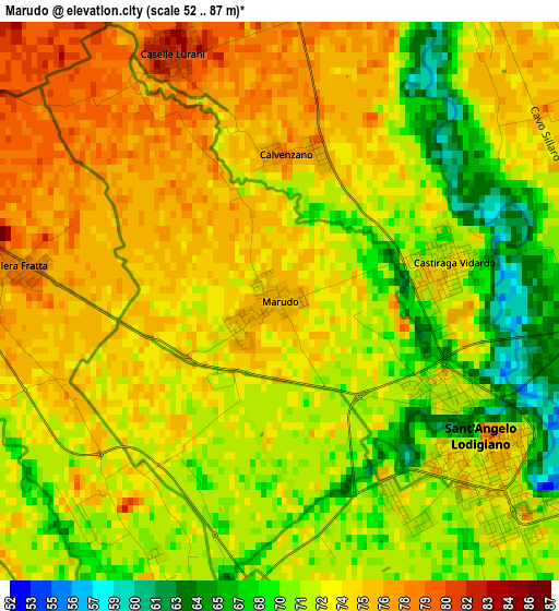 Marudo elevation map