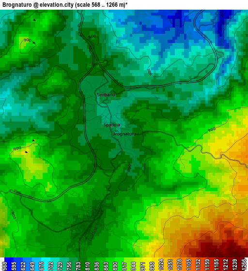 Brognaturo elevation map