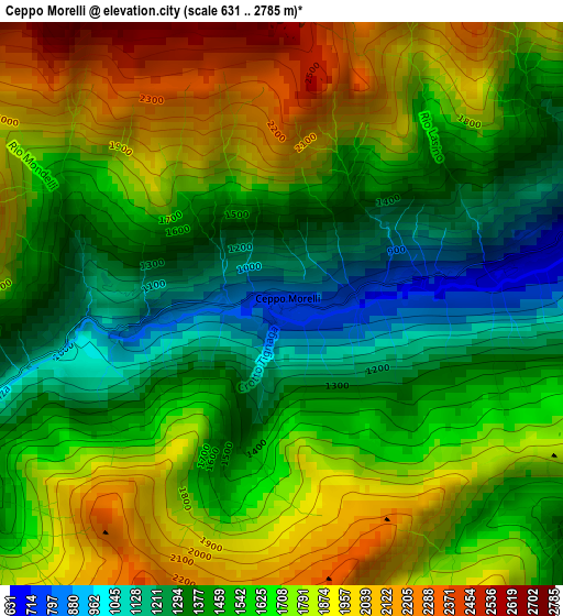 Ceppo Morelli elevation map