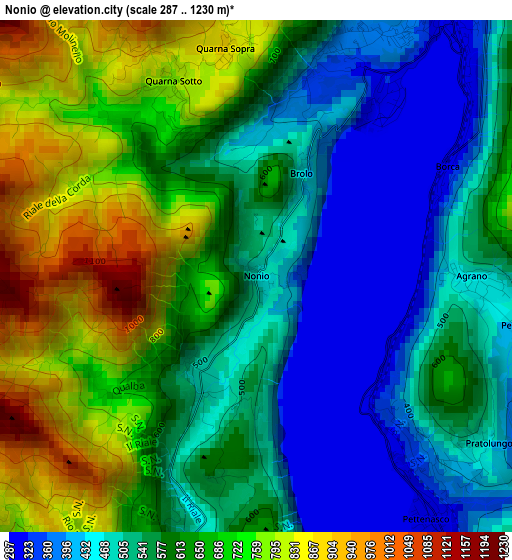 Nonio elevation map