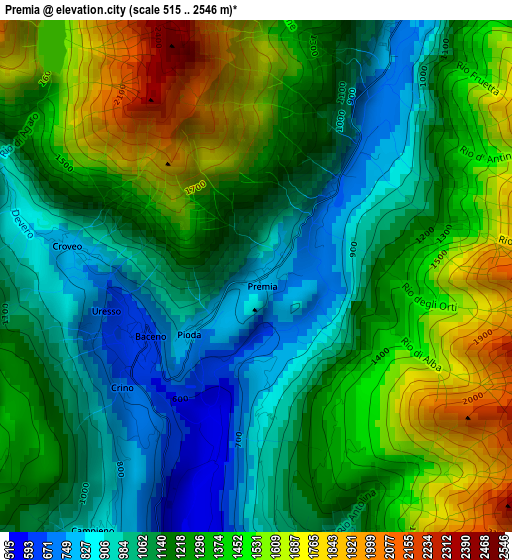 Premia elevation map