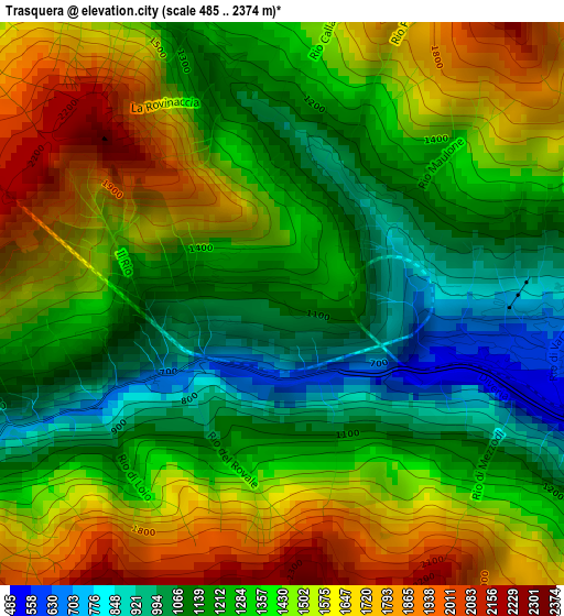 Trasquera elevation map