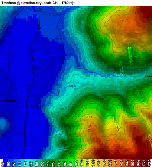 Trontano elevation map