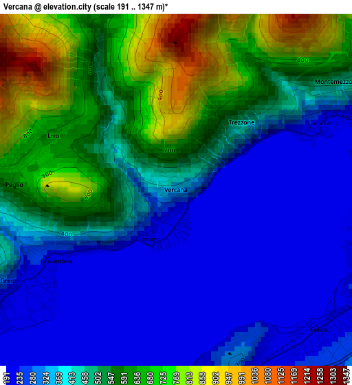 Vercana elevation map