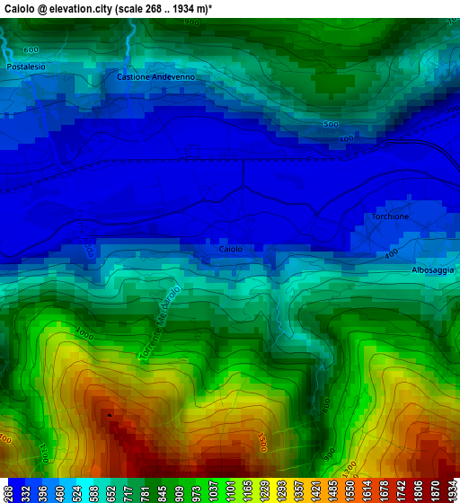 Caiolo elevation map