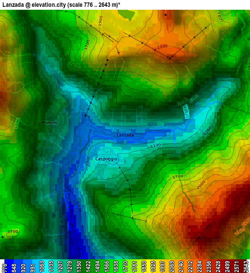 Lanzada elevation map